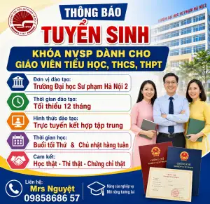 CHỨNG CHỈ NVSP DÀNH CHO GIÁO VIÊN TIỂU HỌC, THCS, THPT
